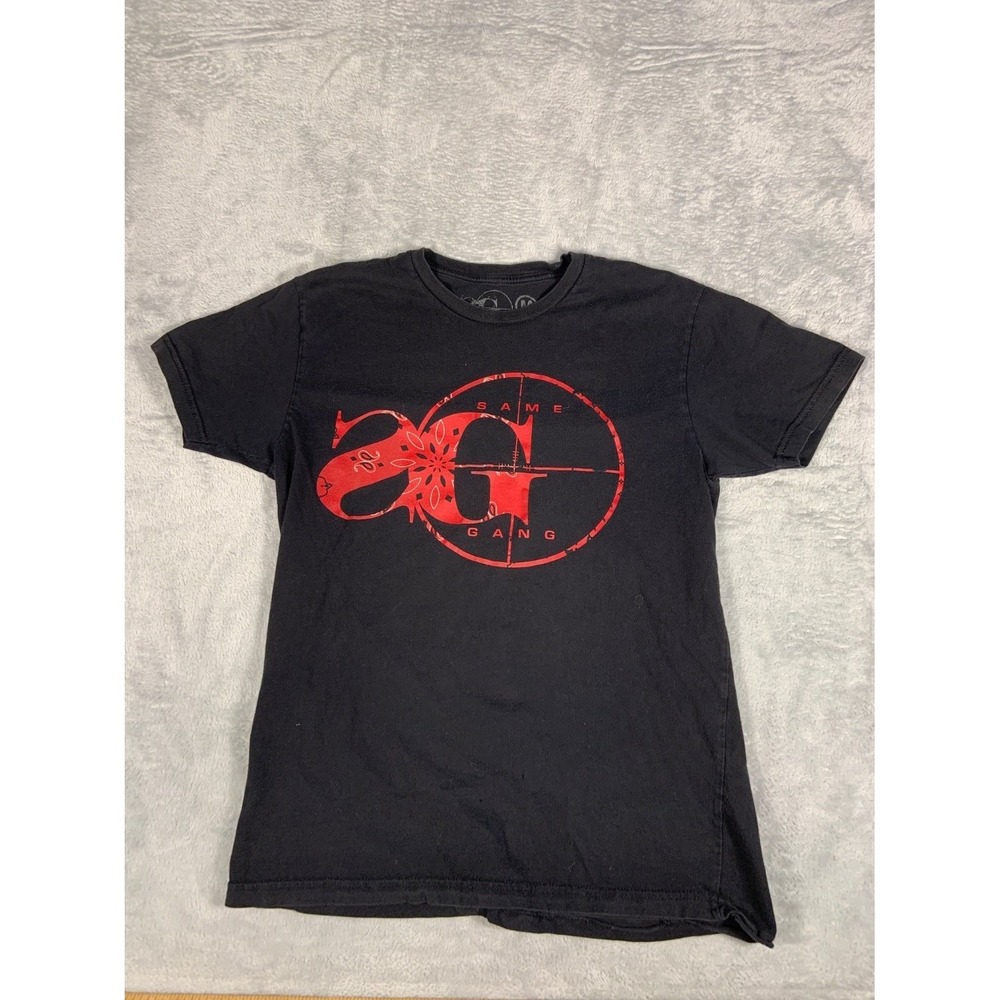 Sniper Gang Apparel Men Size M Black T-Shirt Red Bandana SG Logo Same